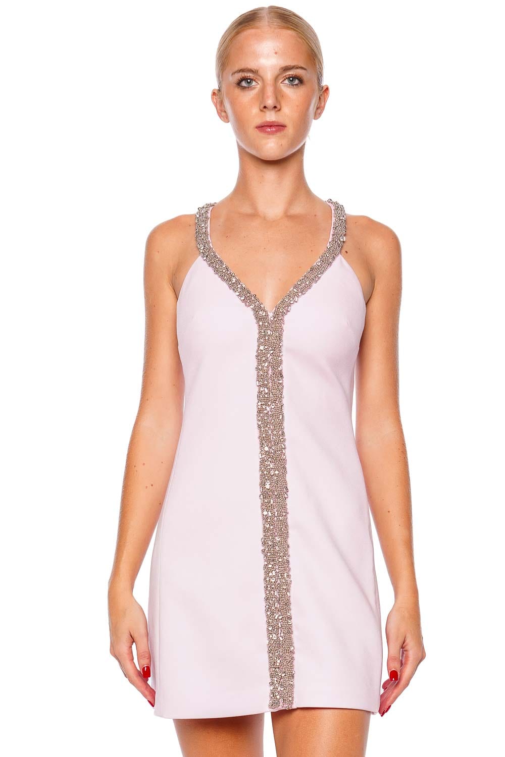 SIMKHAI Davia Candy Pink Embellished Mini Dress