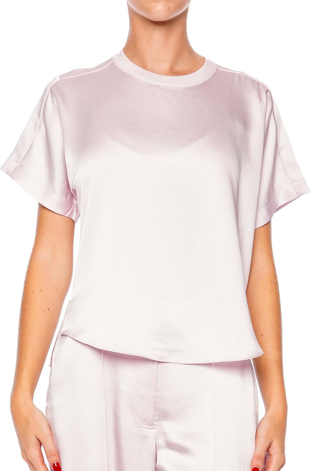 SIMKHAI Addy Ballet Pink Short Sleeve Combo Tee