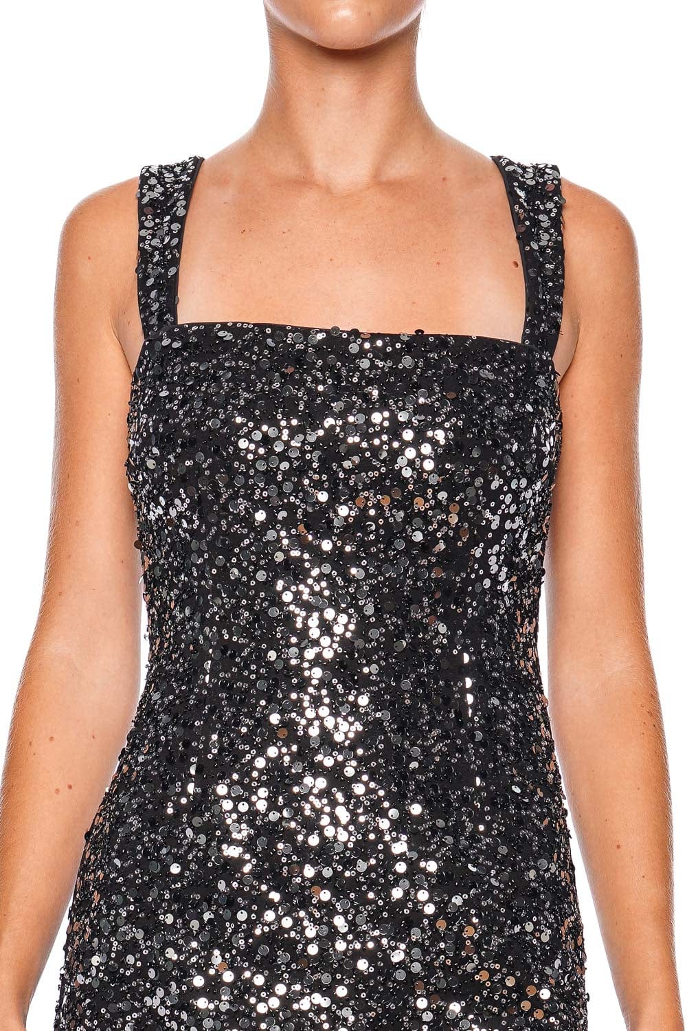 SIMKHAI Benson Black Sequined Mini Dress