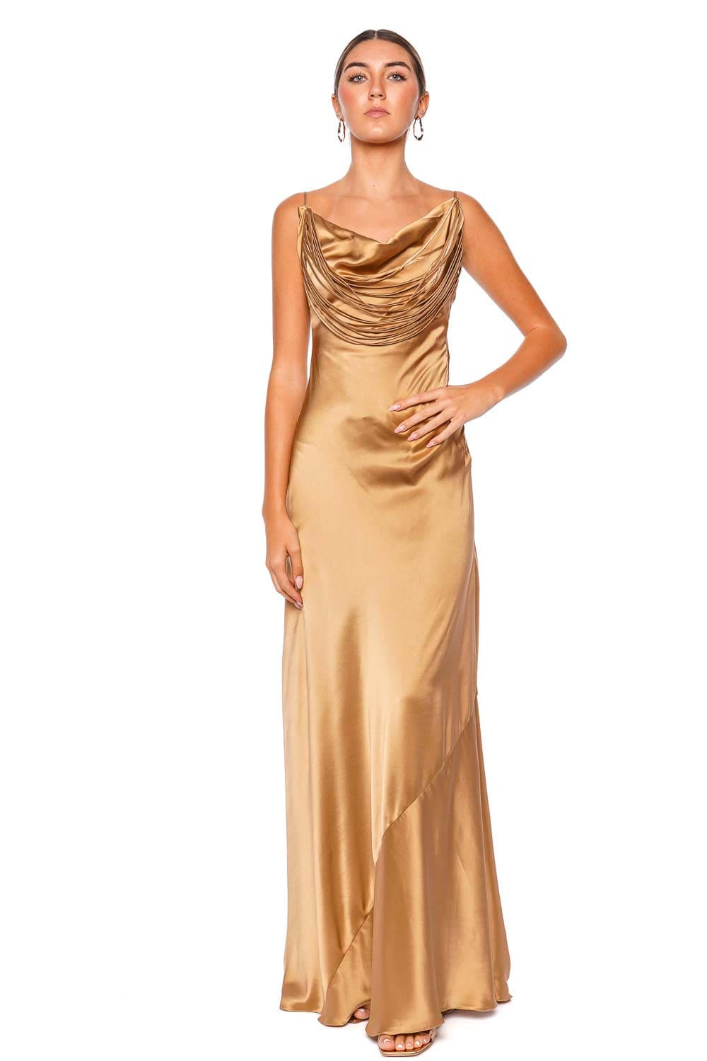 Andres Otalora Hablame Mucho Draped Silk Maxi Dress