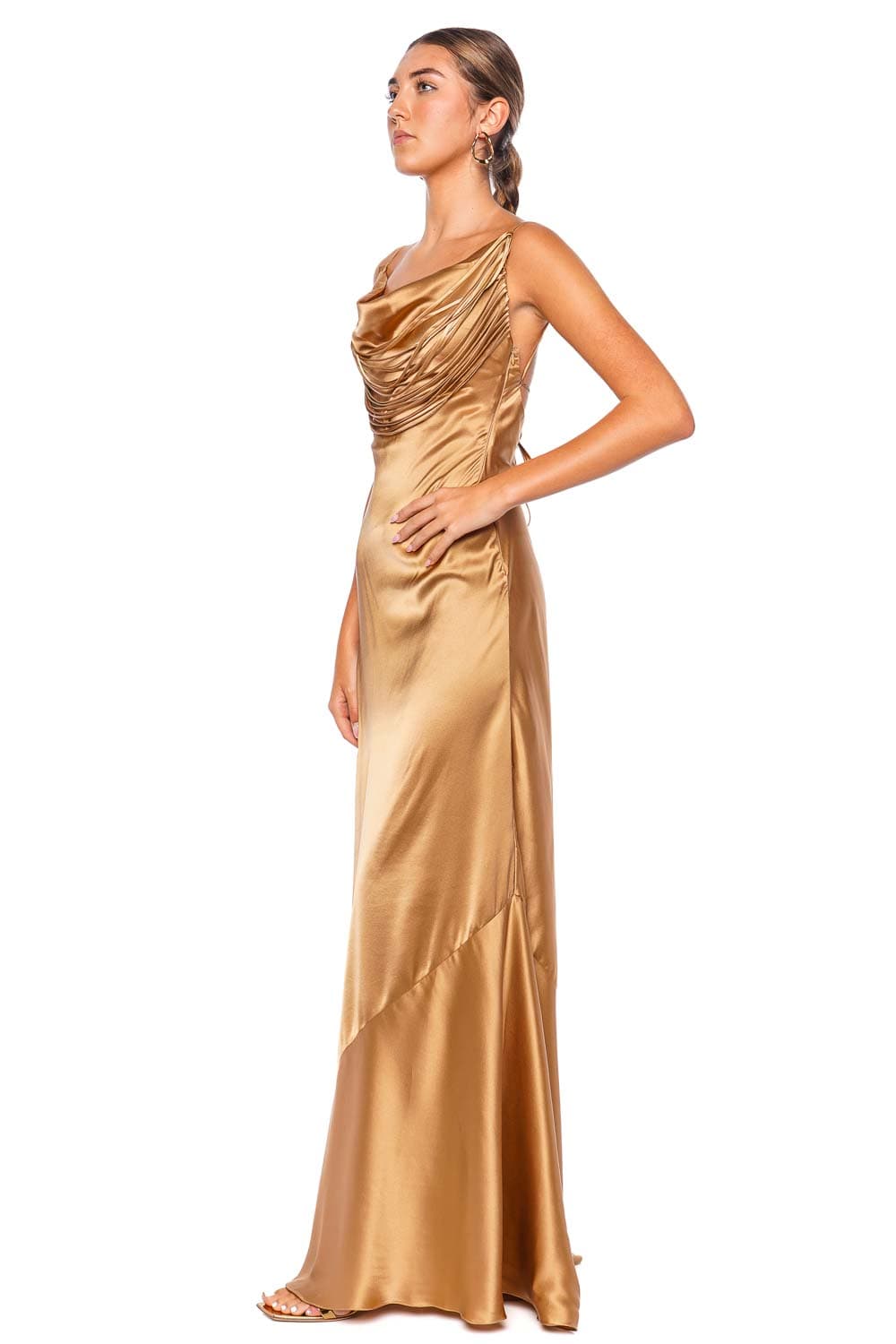 Andres Otalora Hablame Mucho Draped Silk Maxi Dress