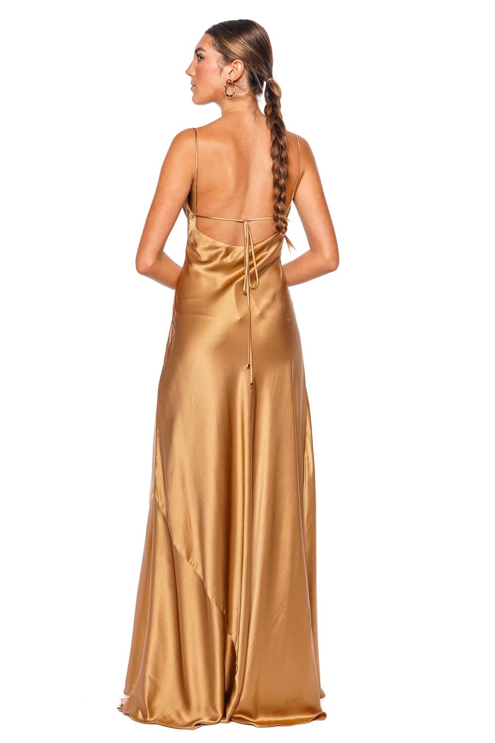 Andres Otalora Hablame Mucho Draped Silk Maxi Dress