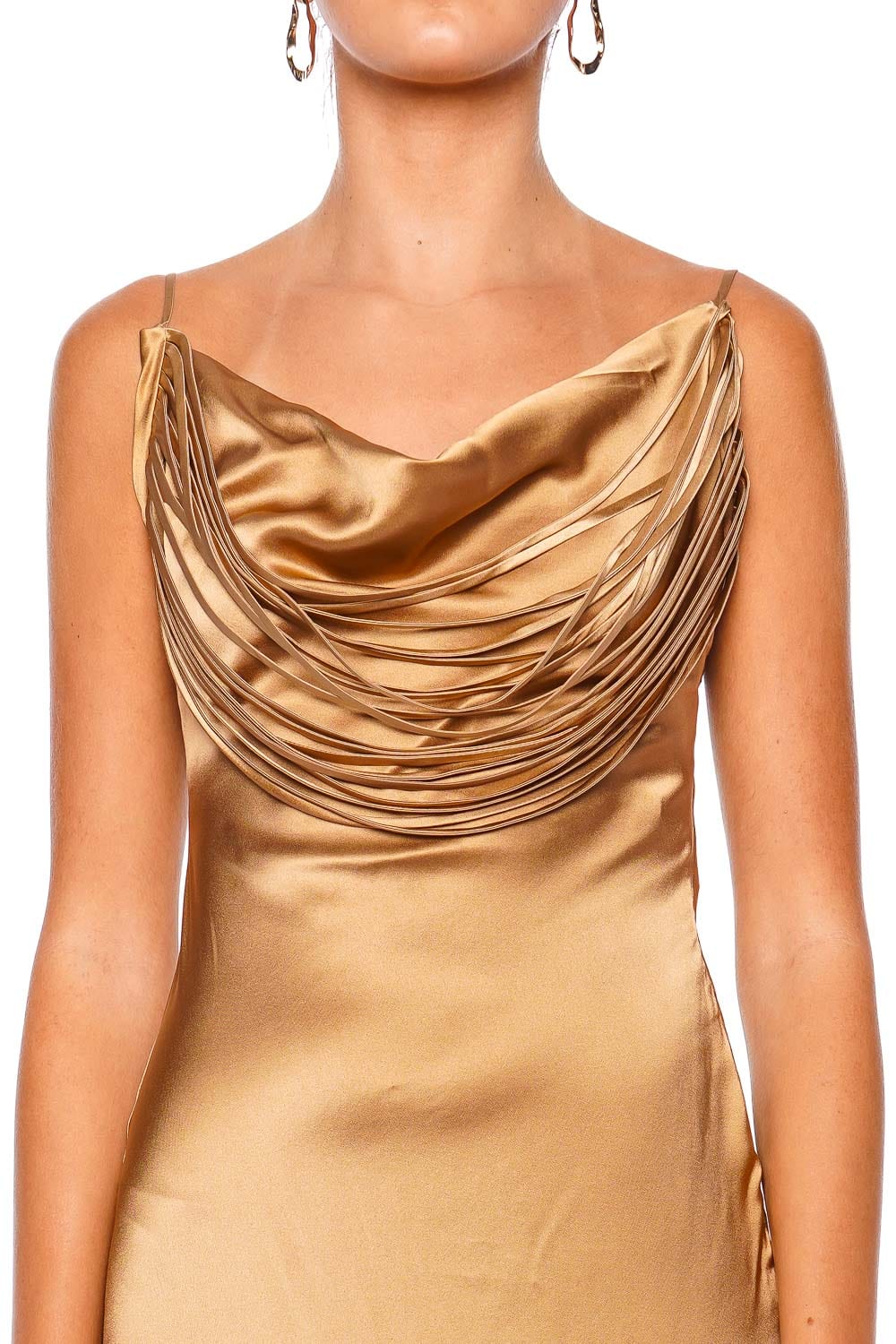 Andres Otalora Hablame Mucho Draped Silk Maxi Dress