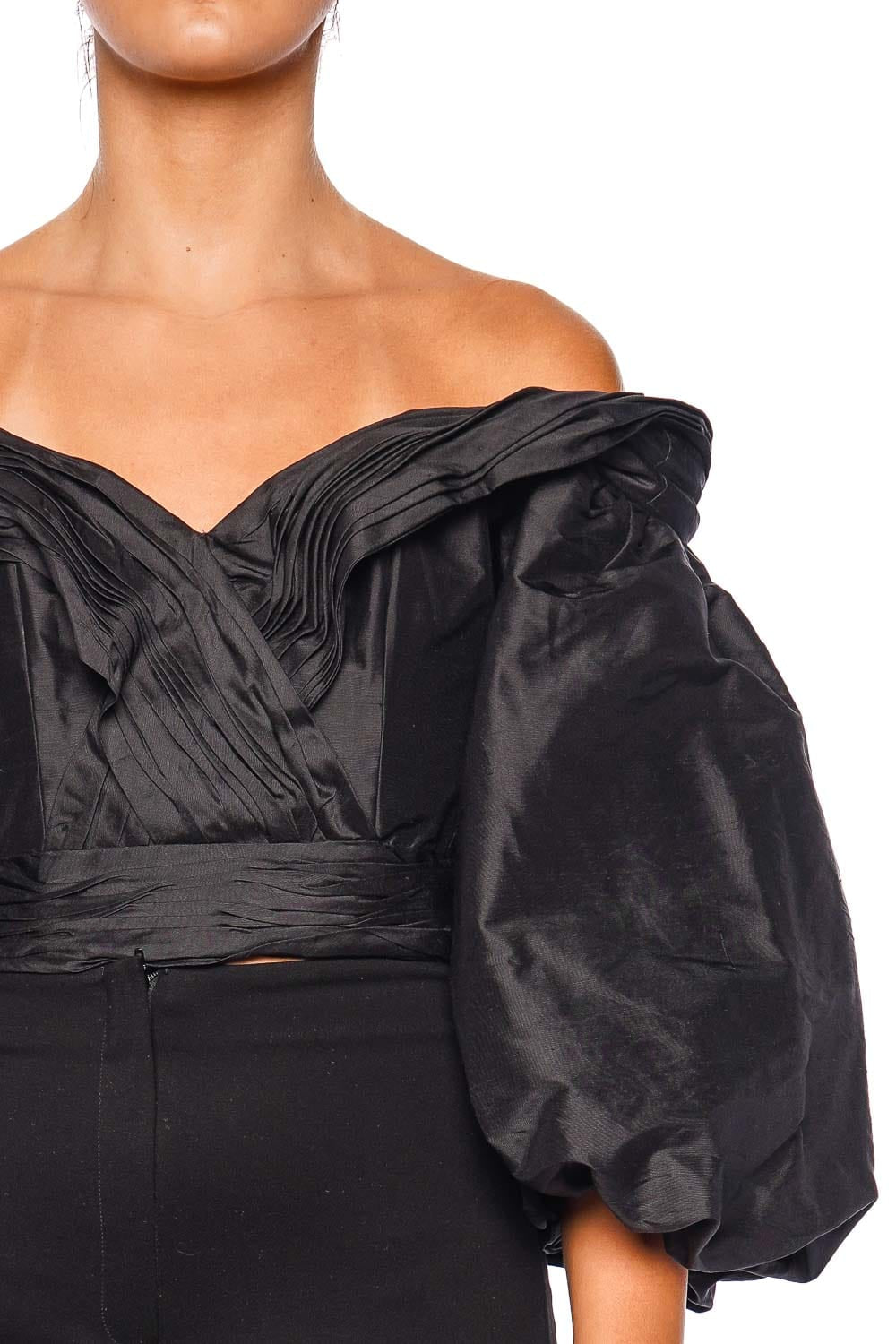 Andres Otalora En Poesia Taffeta Off Shoulder Top