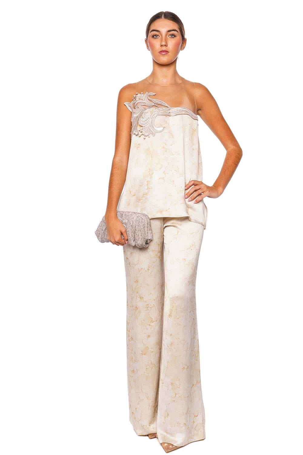 Silvia Tcherassi Brisa Embroidered Illusion Sleeveless Top