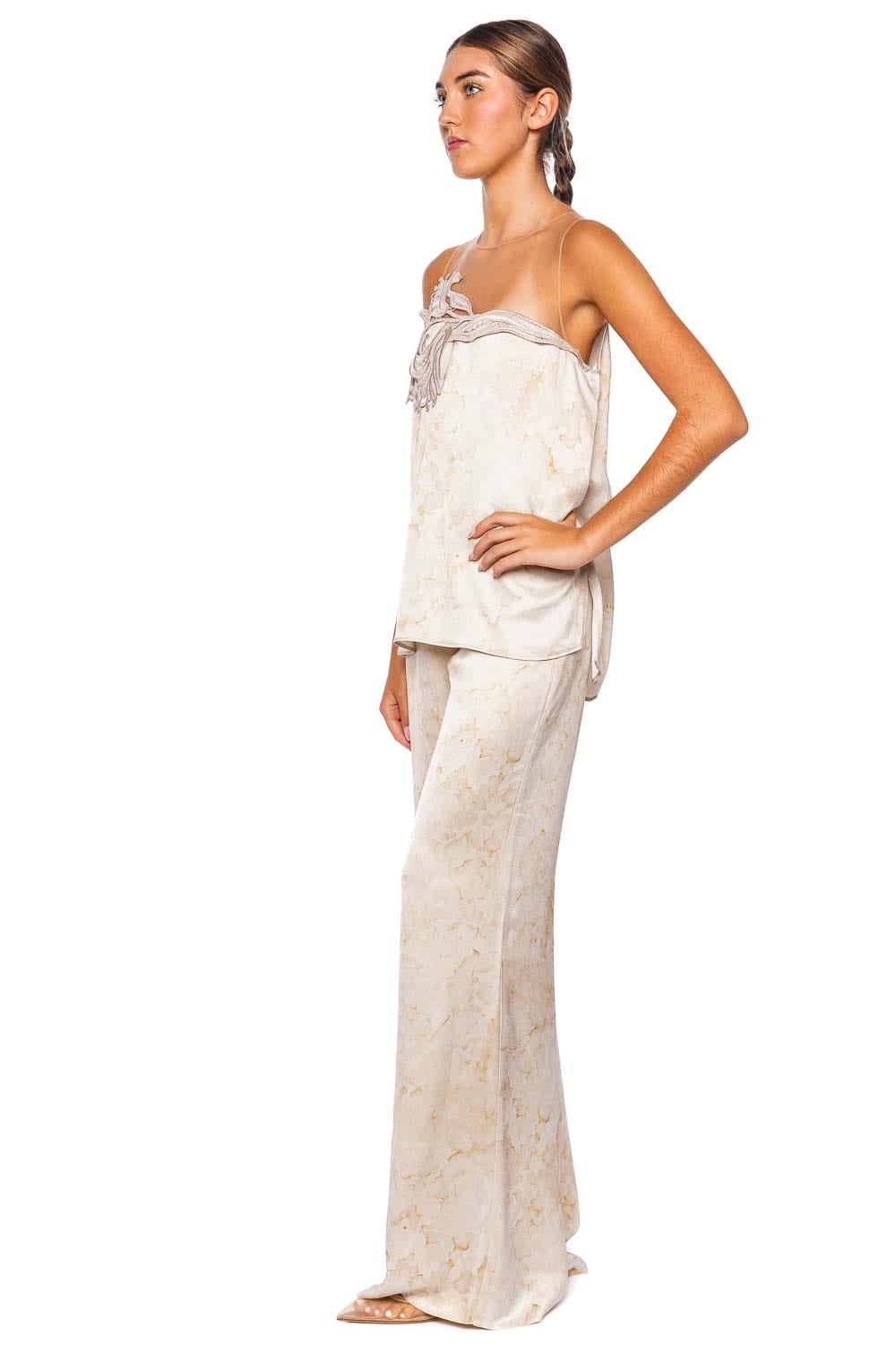 Silvia Tcherassi Brisa Embroidered Illusion Sleeveless Top