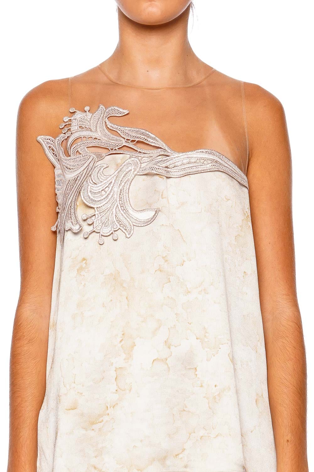 Silvia Tcherassi Brisa Embroidered Illusion Sleeveless Top