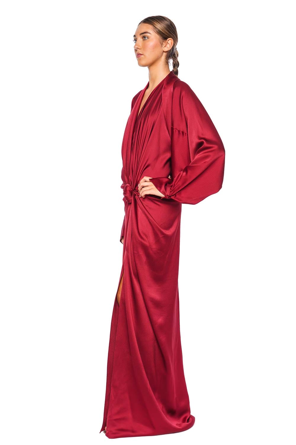 Silvia Tcherassi Jazz Burgundy Satin Bolero Cape