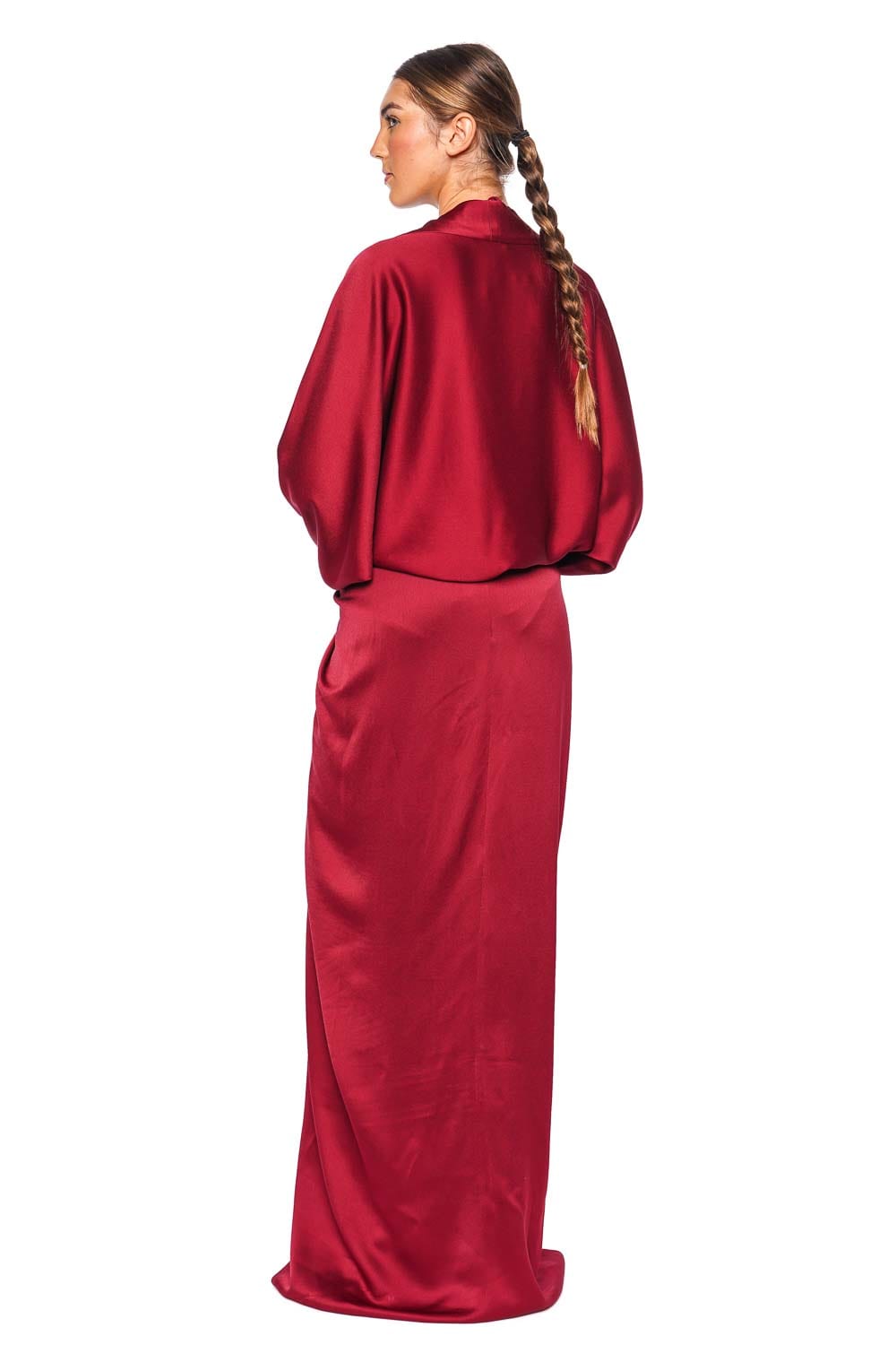 Silvia Tcherassi Jazz Burgundy Satin Bolero Cape