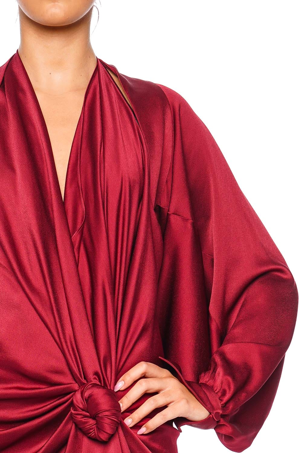 Silvia Tcherassi Jazz Burgundy Satin Bolero Cape