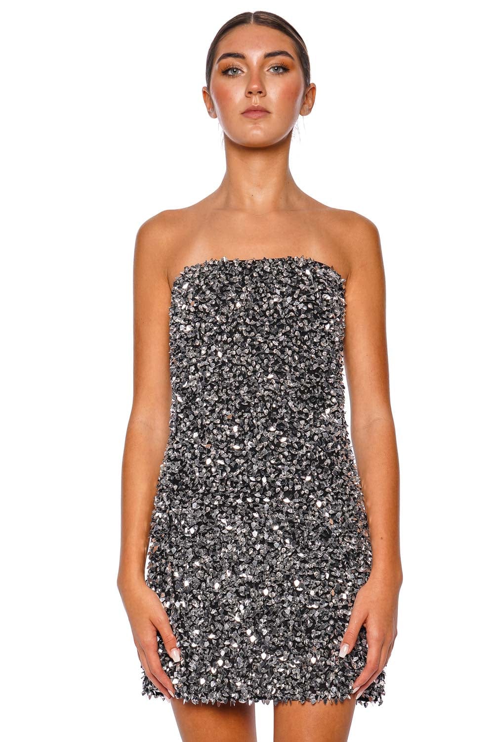 Leslie Amon Romy Sequin Strapless Tube Mini Dress