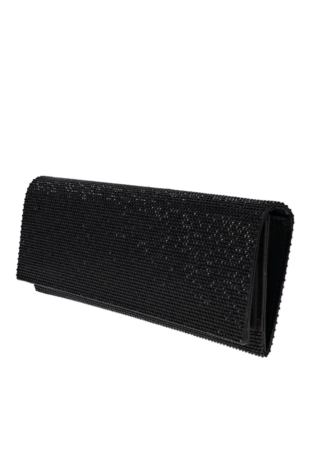 Gedebe Jet Crystal Embellished Envelope Clutch