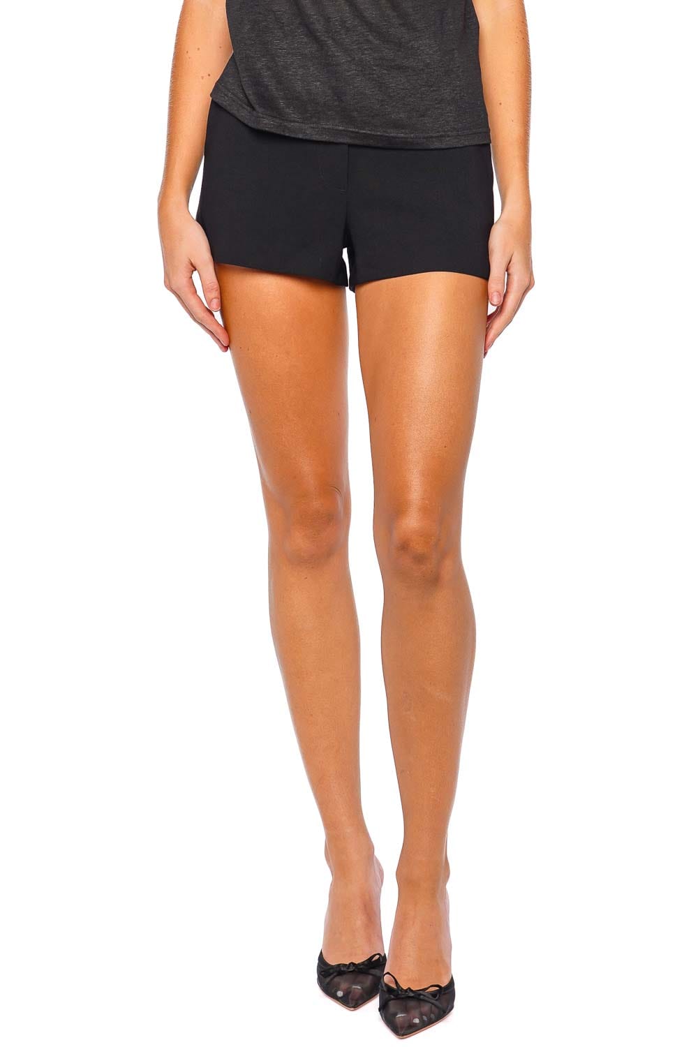 Fleur Du Mal Black Satin Tuxedo Short