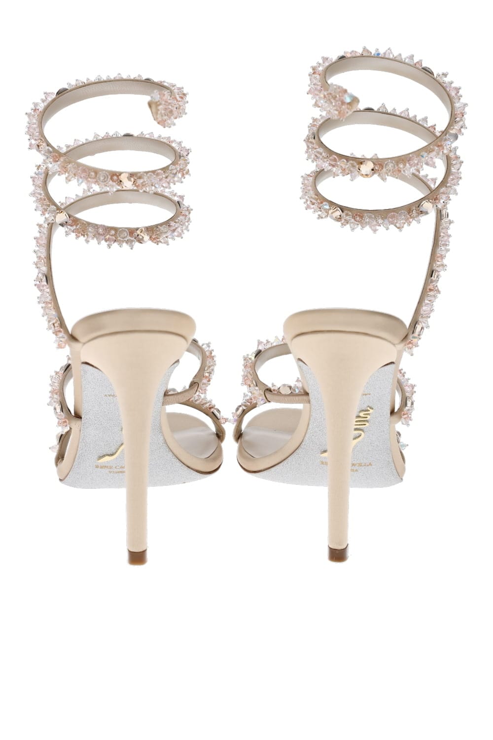 RENE CAOVILLA Cinderella Cleo Crystal Ankle Wrap Heel