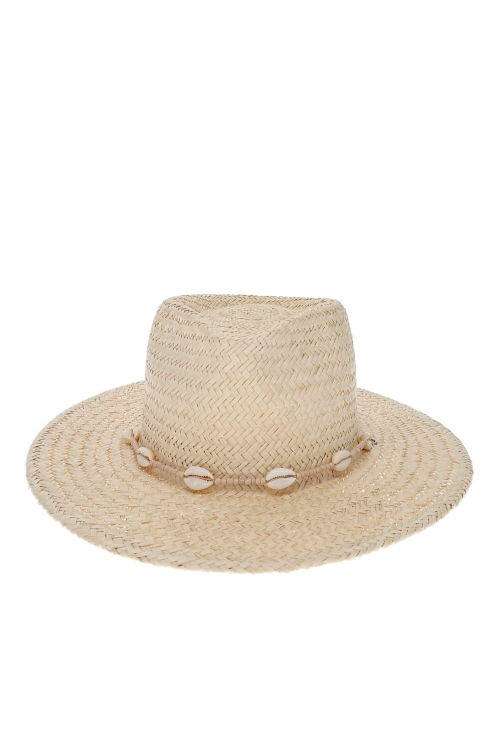 Lack of Color Seashells Embellished Straw Fedora Hat