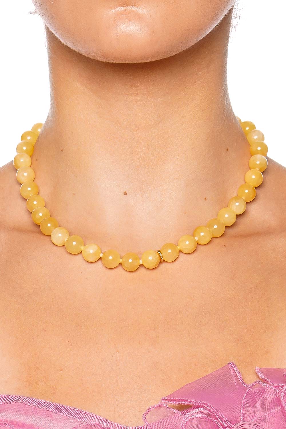Ball Lemonade Beaded Necklace