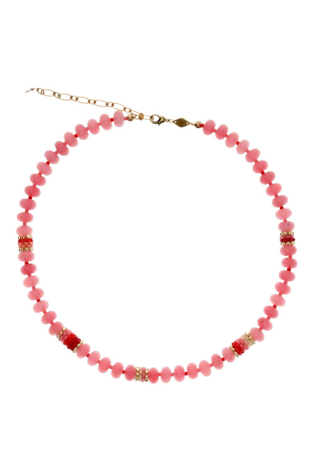 Anni Lu Barrel Rose Blush Beaded Necklace