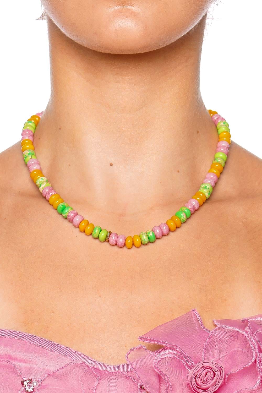 Anni Lu Paradiso Wild Lime Beaded Necklace