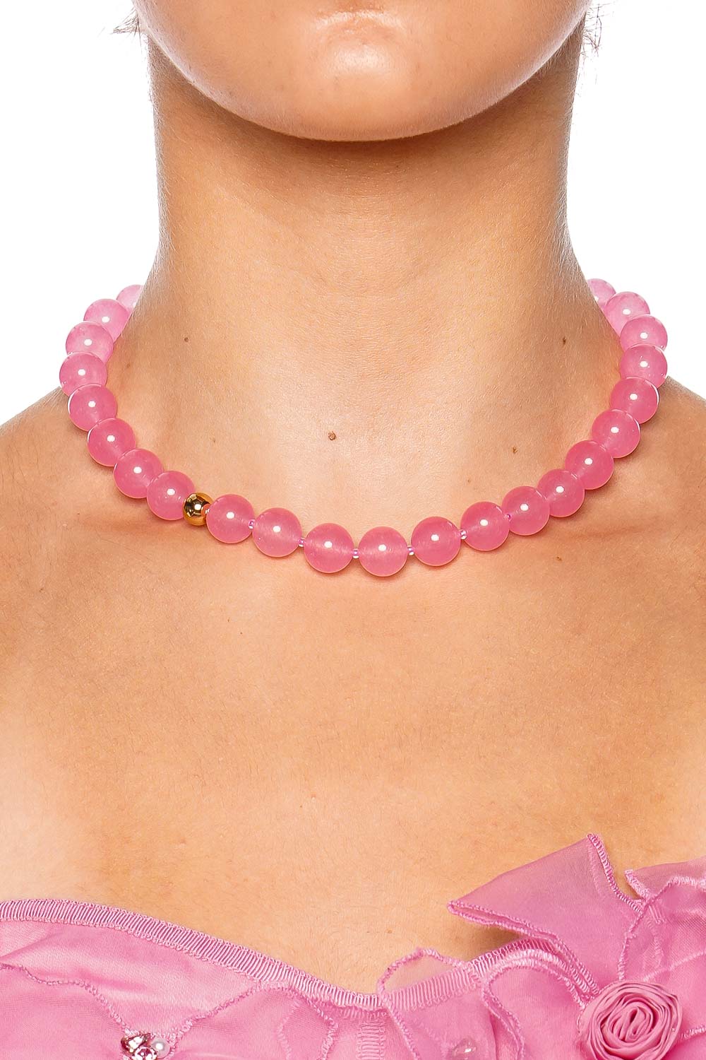 Anni Lu Pink Bubbles Beaded Necklace