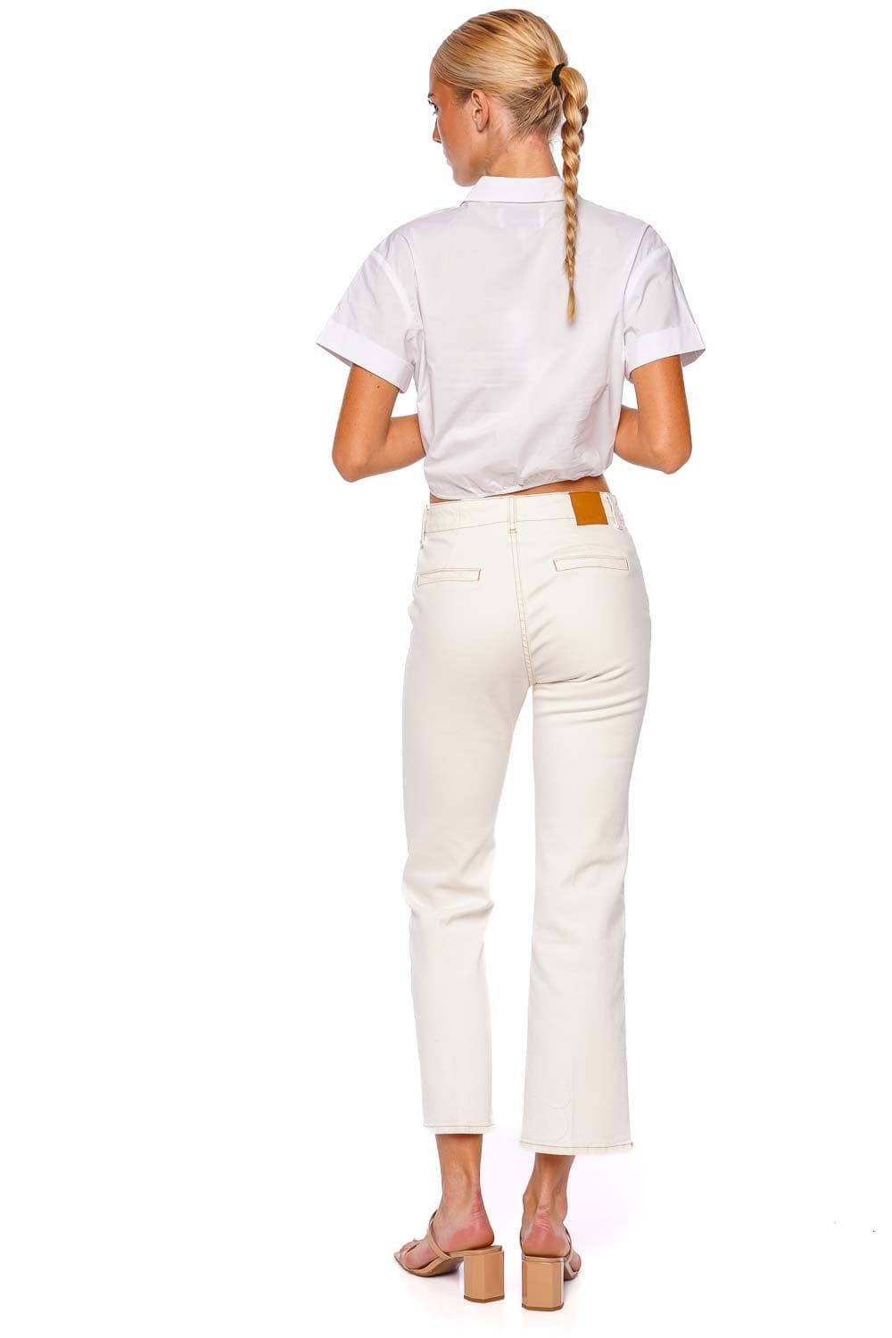 Cara Cara Asbury White Tie Cropped Top