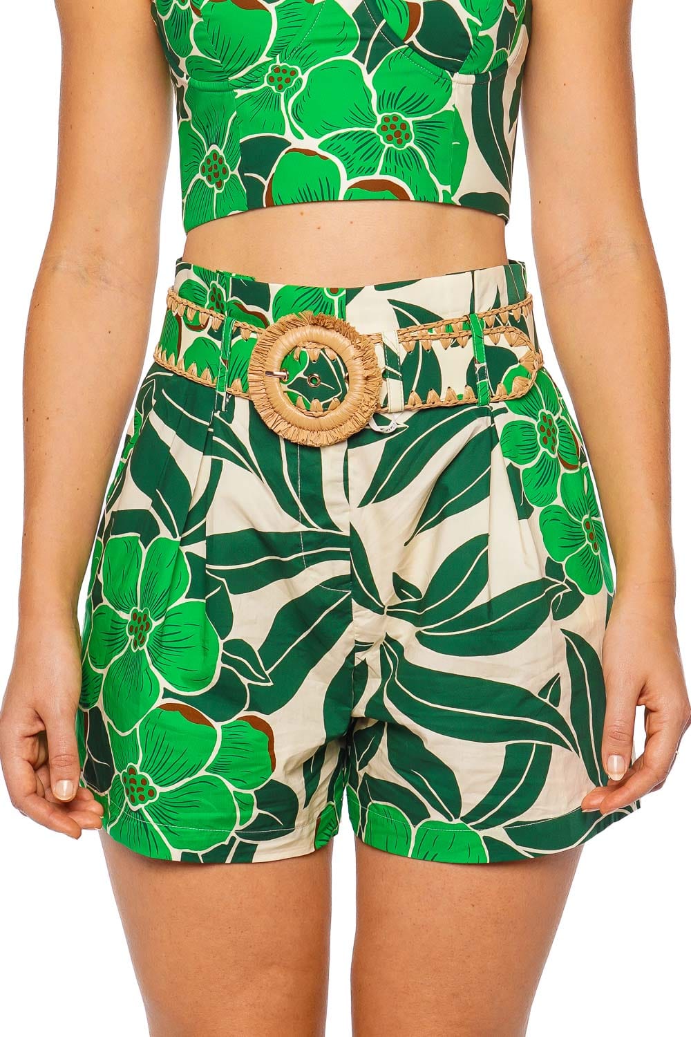 Cara Cara Palmer Palm Beach Raffia Belted Short