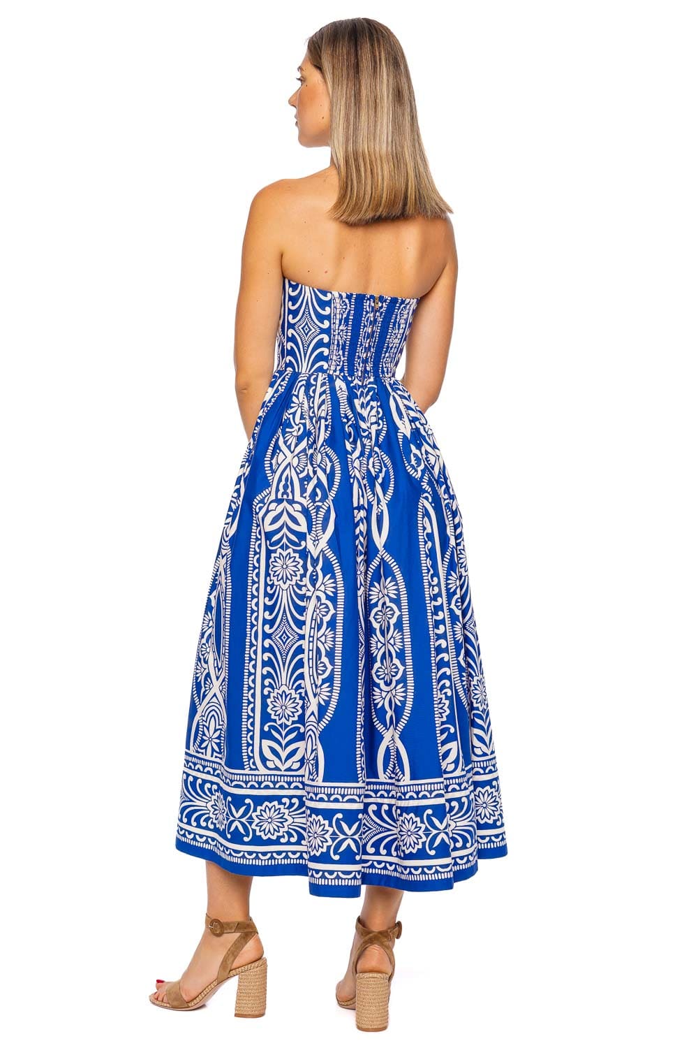 Cara Cara Torres Rowan Cobalt Strapless Midi Dress