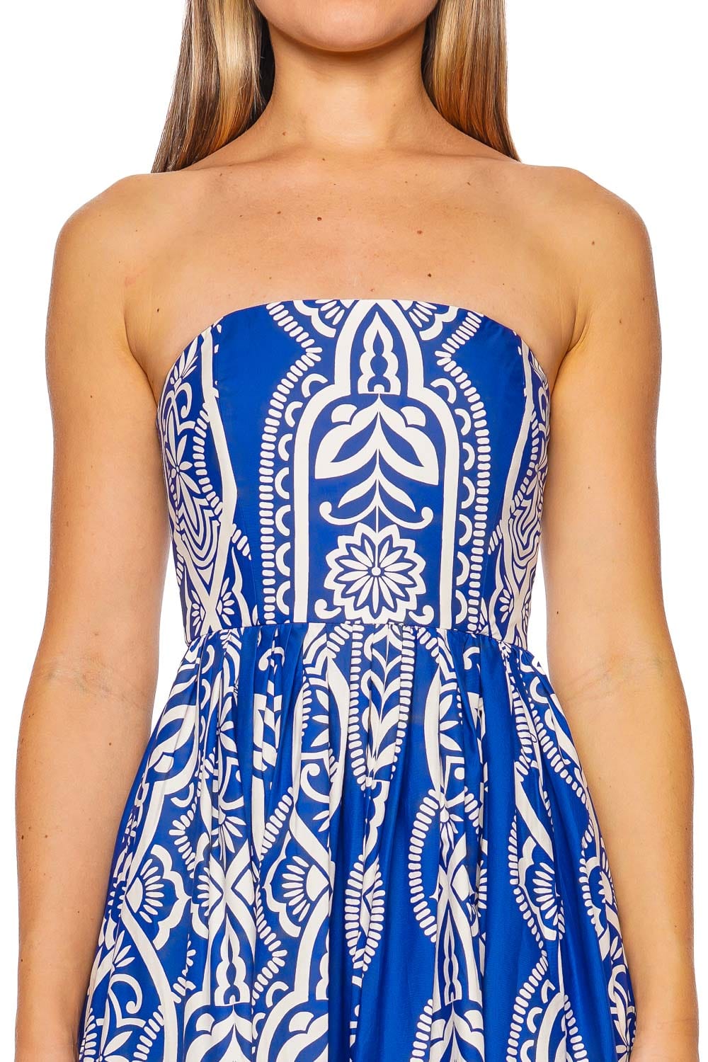 Cara Cara Torres Rowan Cobalt Strapless Midi Dress