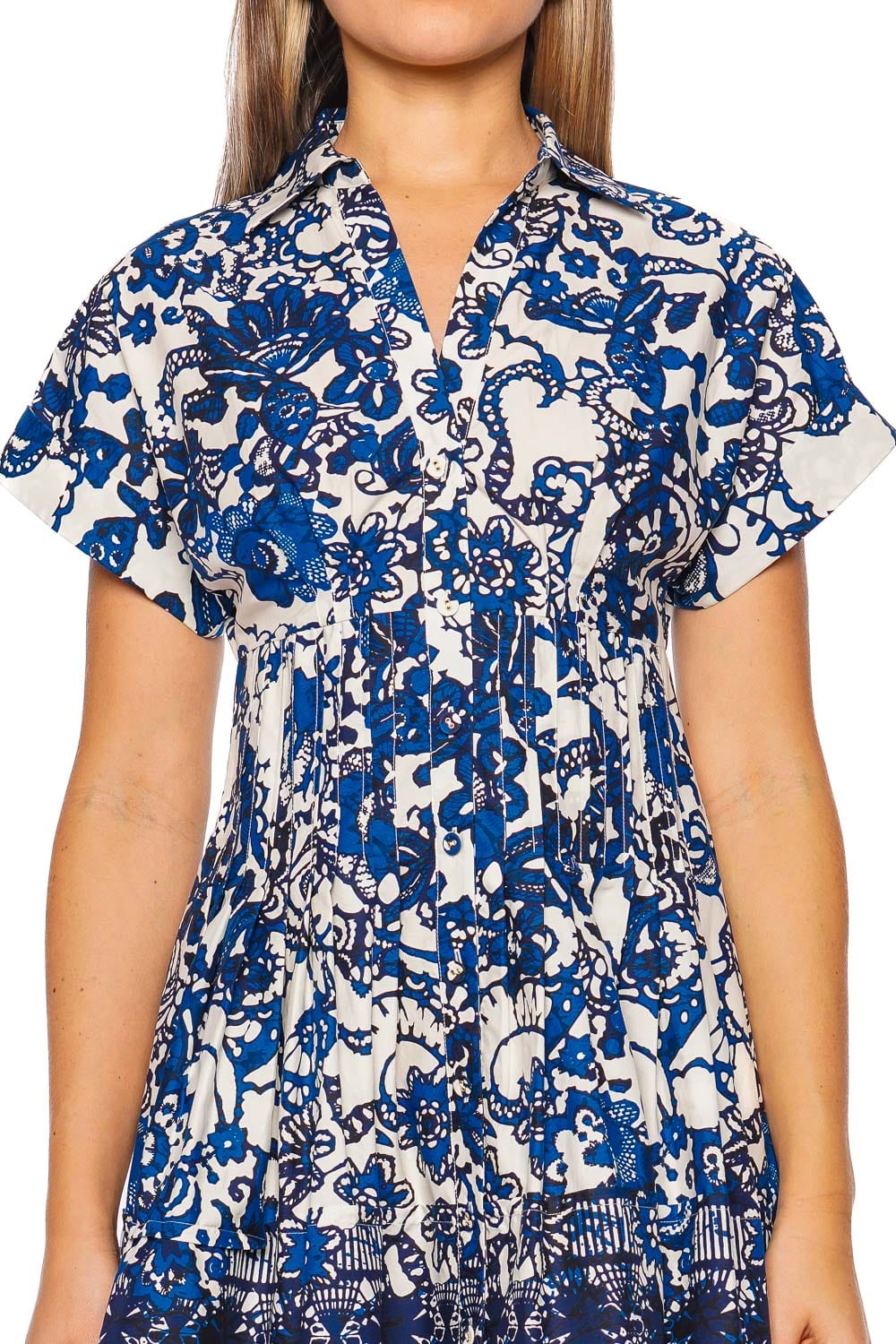 Cara Cara Nash Printed Cotton Mini Shirt Dress