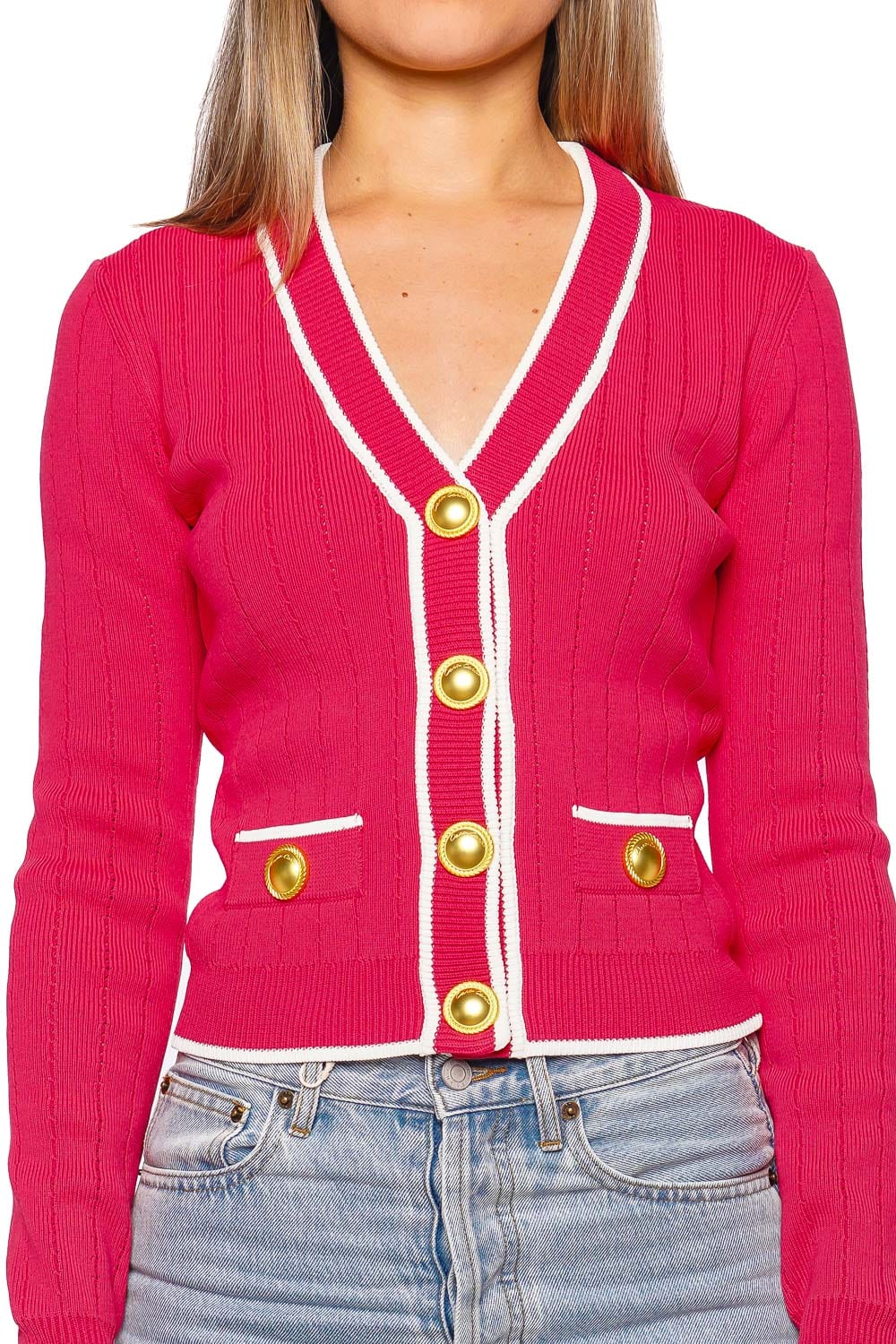 Cara Cara Lavira Watermelon Knit Button Cardigan