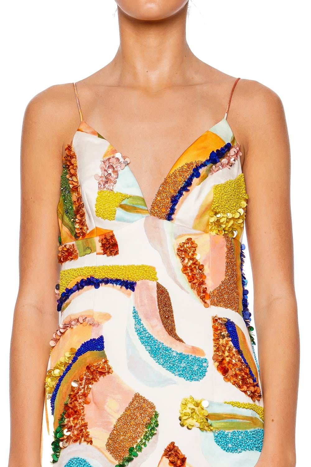 Acler Essex Cubist Canyon Embellished Mini Dress