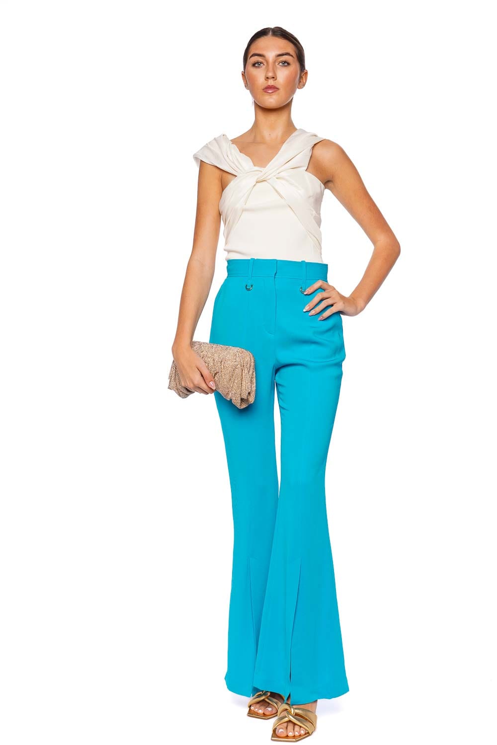 Acler Padsworth Aqua High Waisted Flare Pant