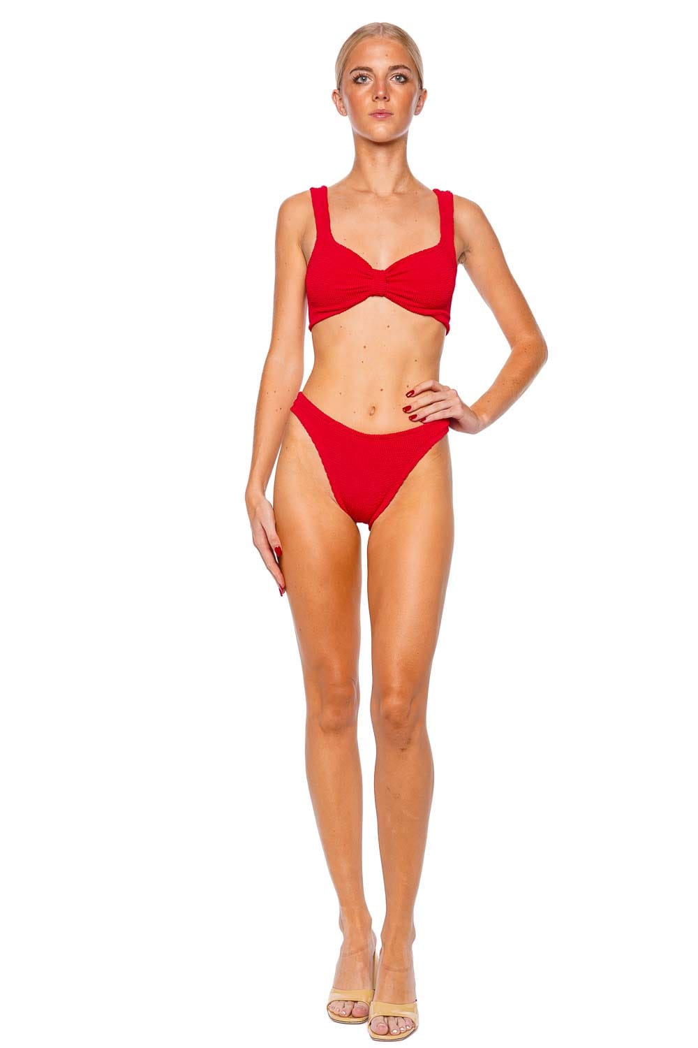 Hunza G Bonnie Red Knotted Bikini Set