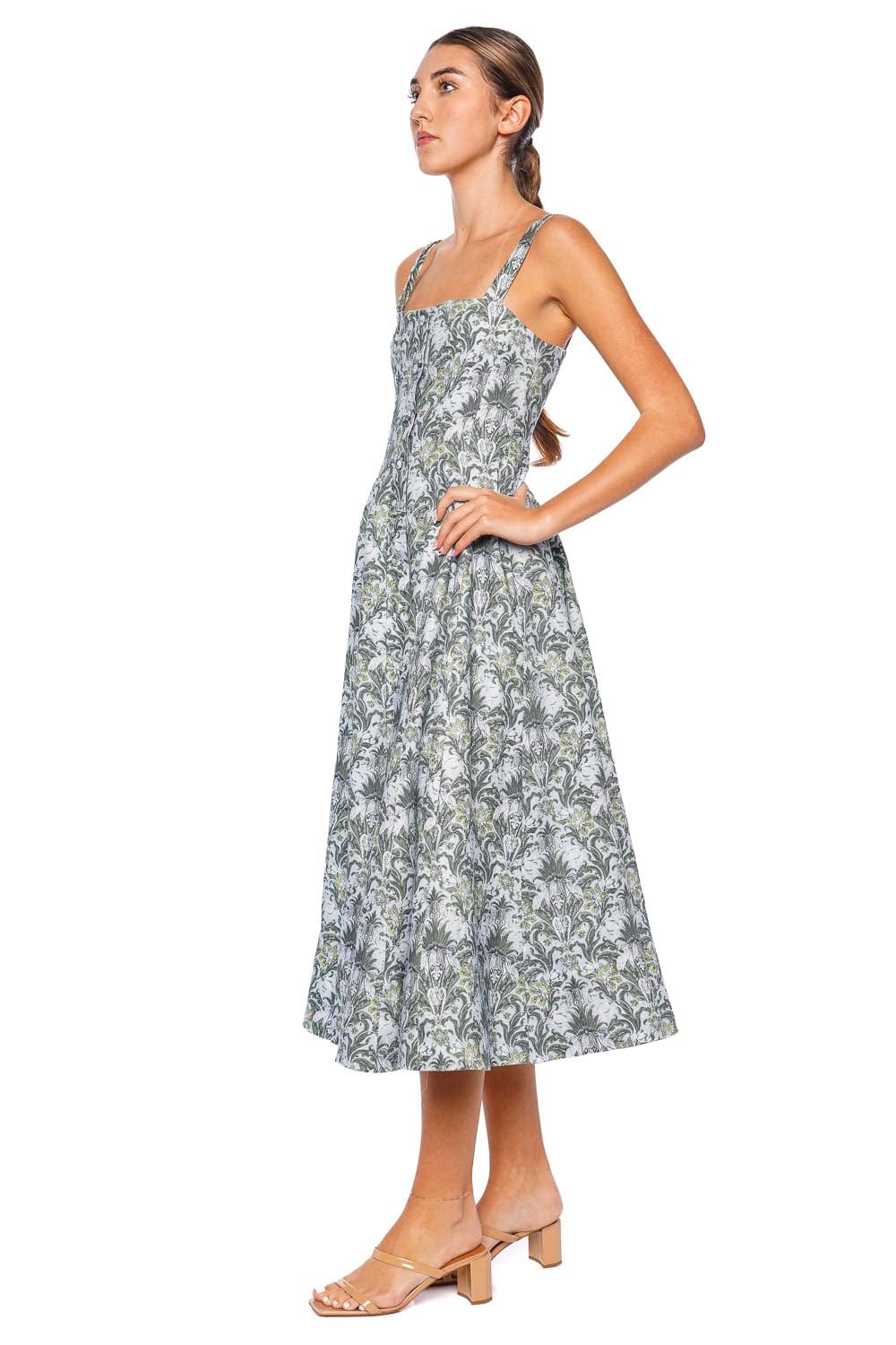 Faithfull The Brand Corbiere Aurora Floral Linen Midi Dress