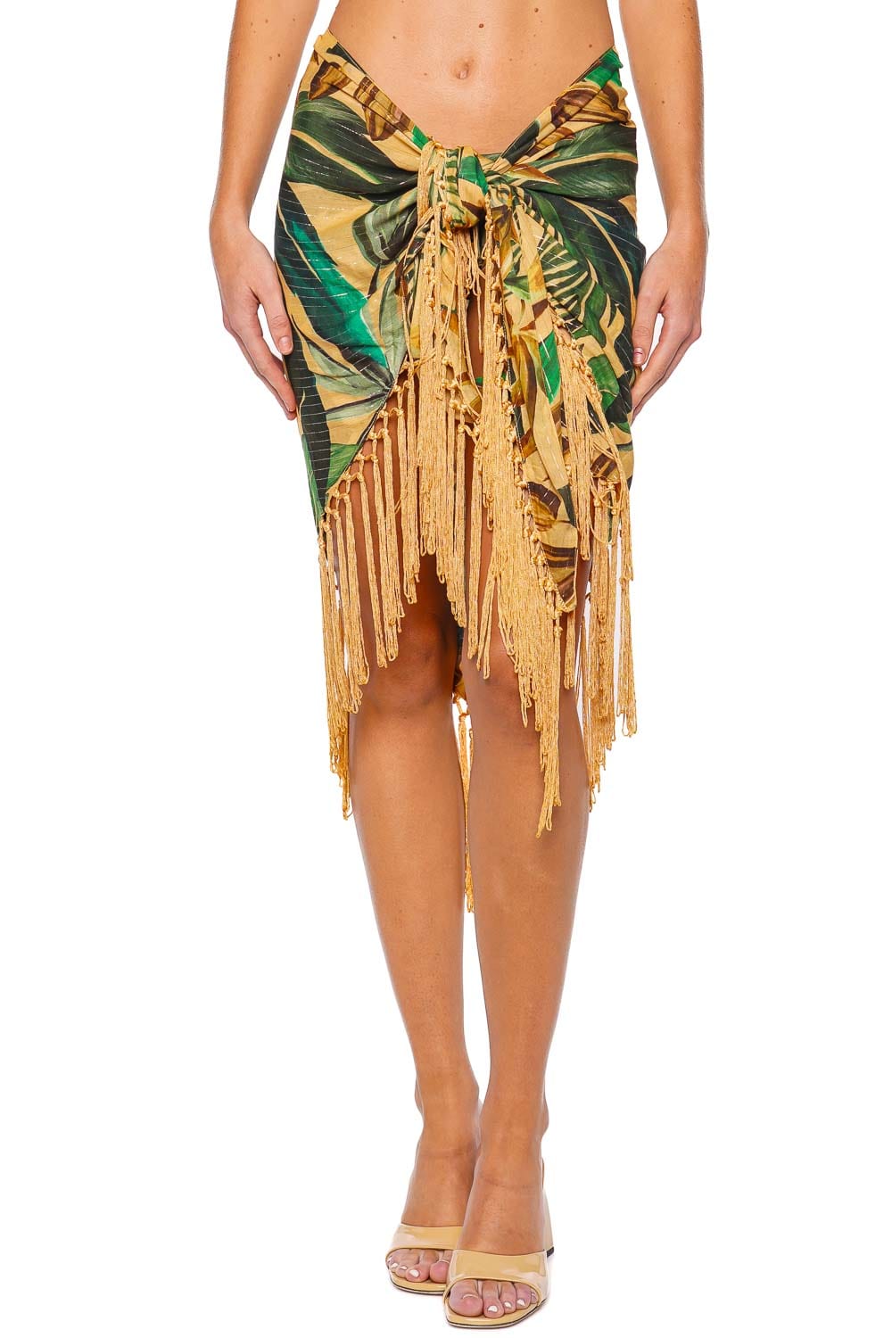 FARM Rio Bananart Fringe Trim Pareo Skirt