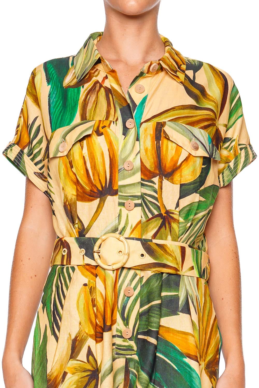 FARM Rio Bananart Tropical Belted Romper