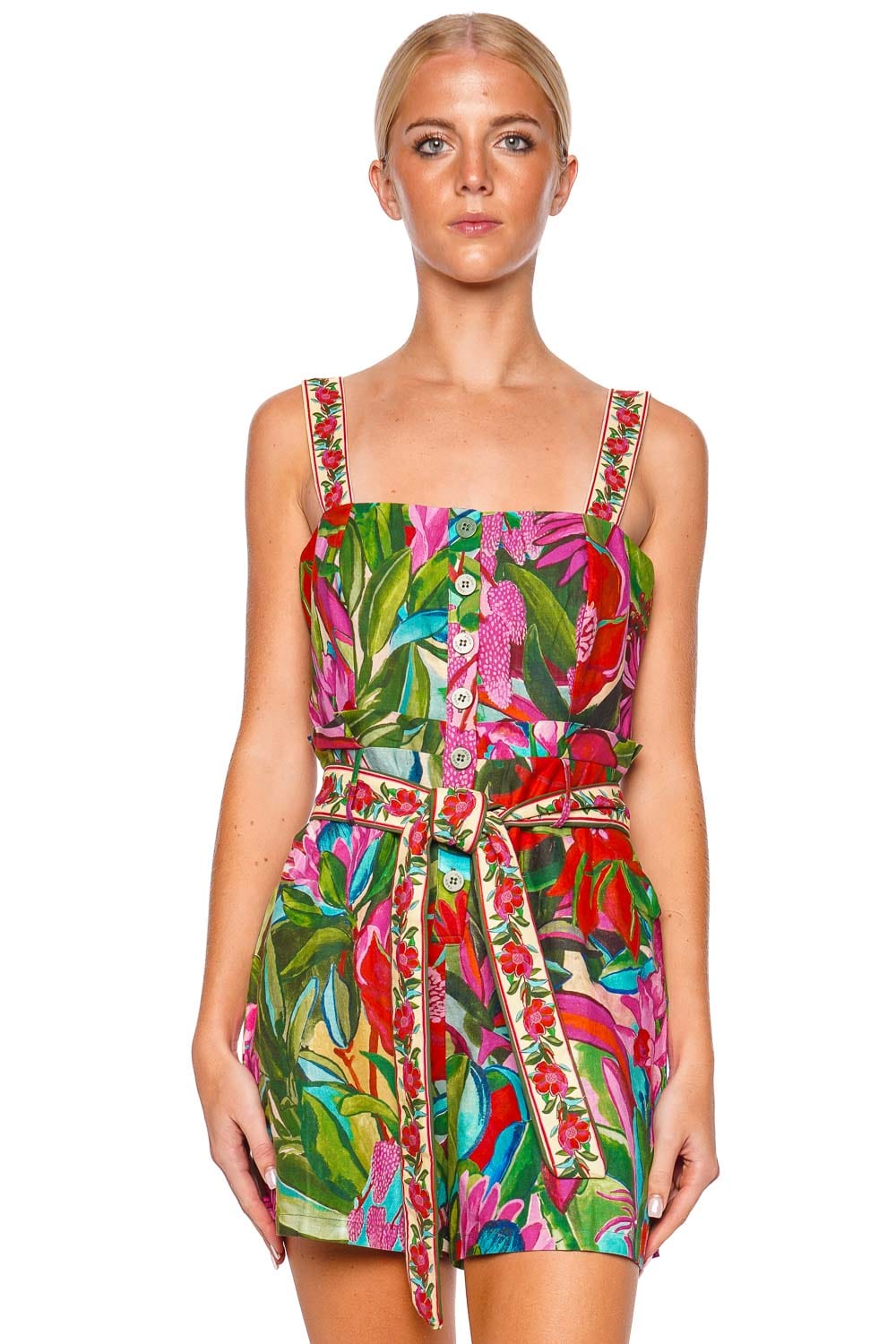 FARM Rio Jardin De Reve Belted Romper