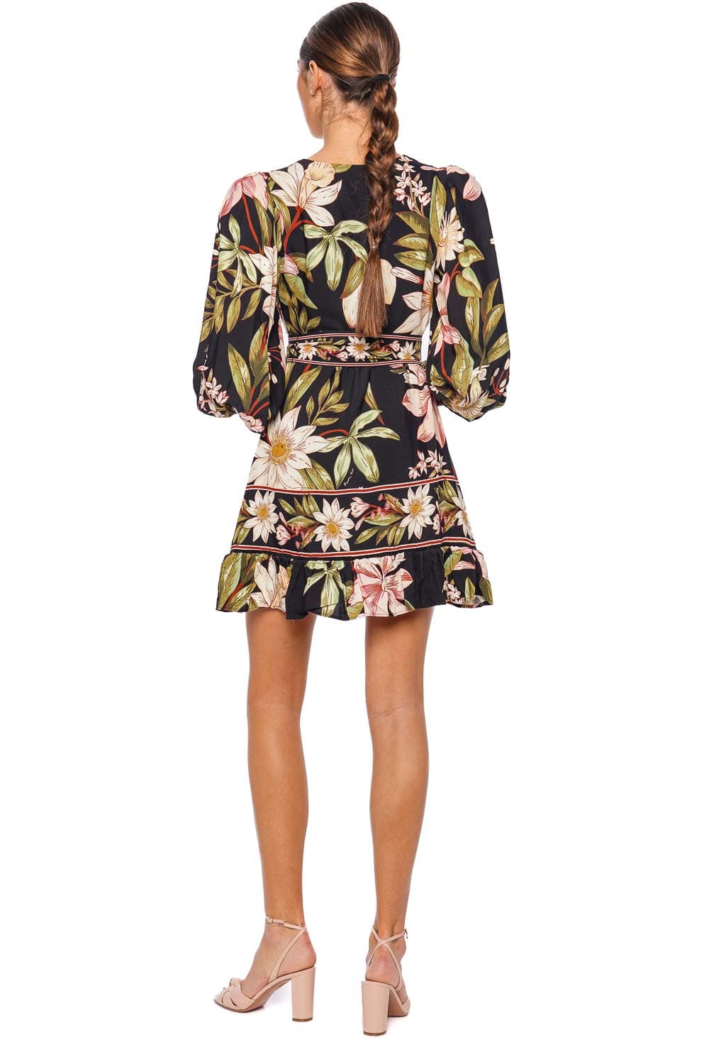 FARM Rio Surreal Flowers Long Sleeve Mini Dress