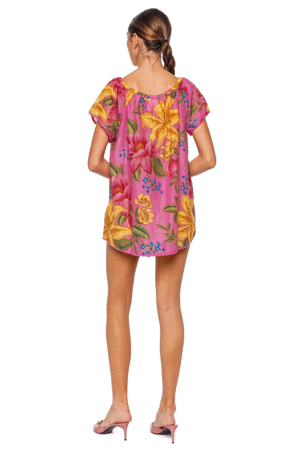 FARM Rio Summer Fruit Gathered Mini Dress