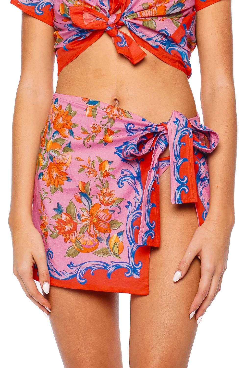 FARM Rio Sicily Floral Cover Up Mini Skirt