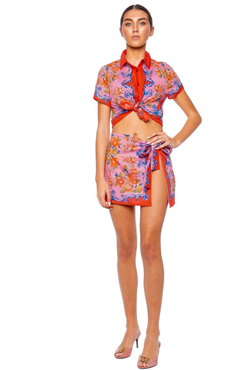 FARM Rio Sicily Floral Cover Up Mini Skirt