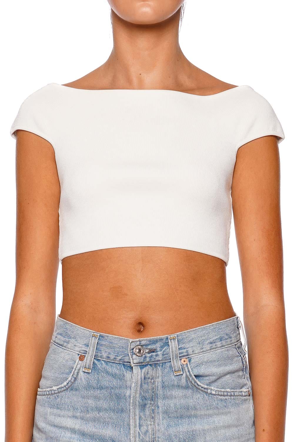 Shona Joy Basic Off Shoulder Knit Top