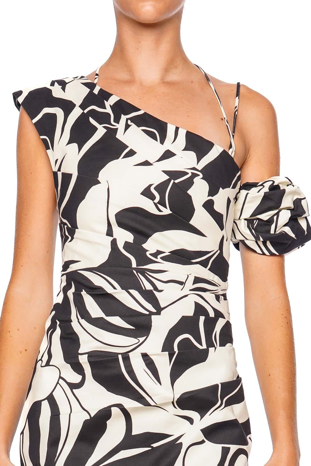 Shona Joy Azize Asymmetrical Draped Mini Dress