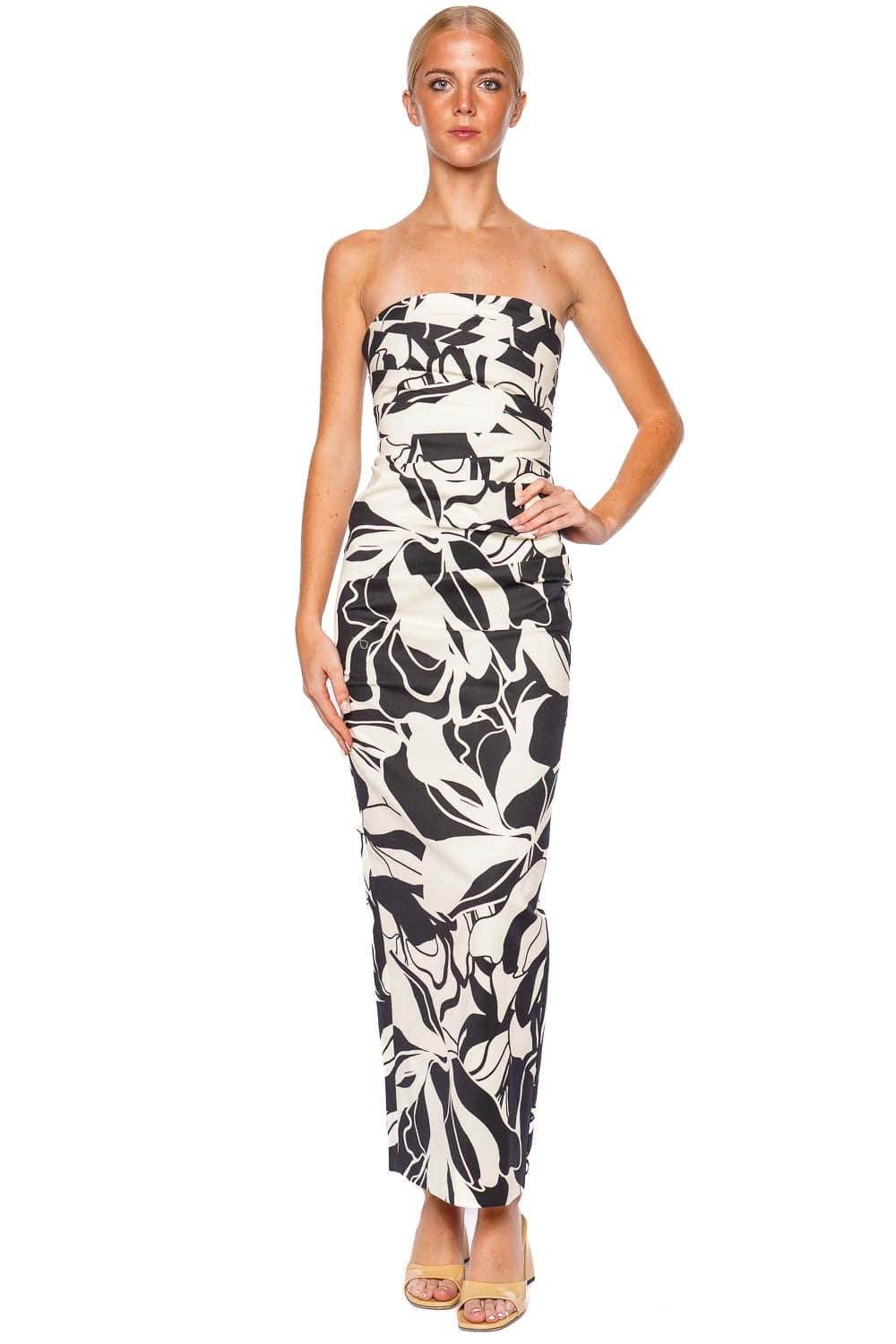 Shona Joy Azize Strapless Draped Maxi Dress