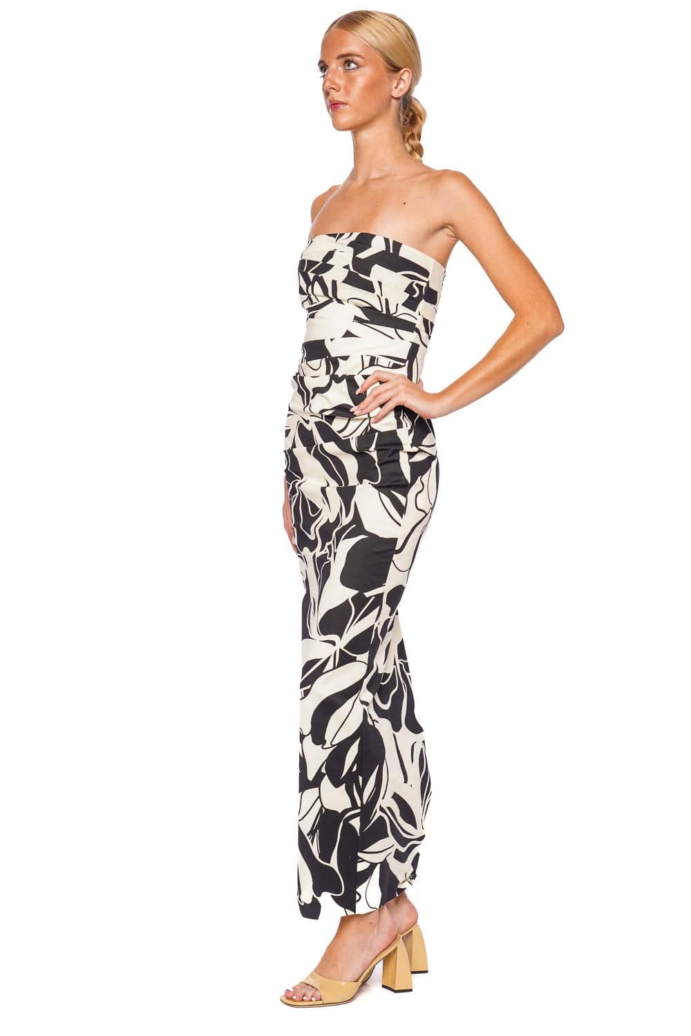 Shona Joy Azize Strapless Draped Maxi Dress