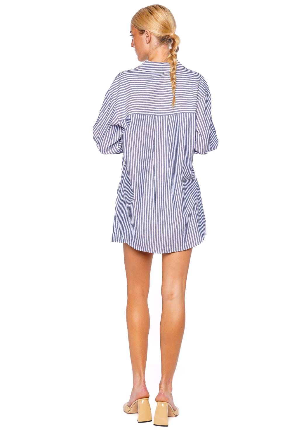 Shona Joy Yasmine Curved Hem Striped Shirt