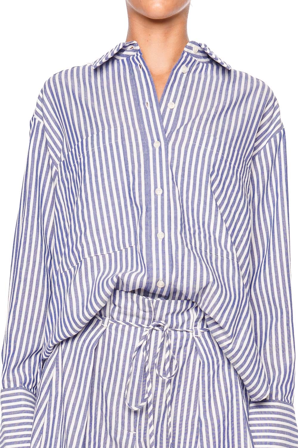 Shona Joy Yasmine Curved Hem Striped Shirt