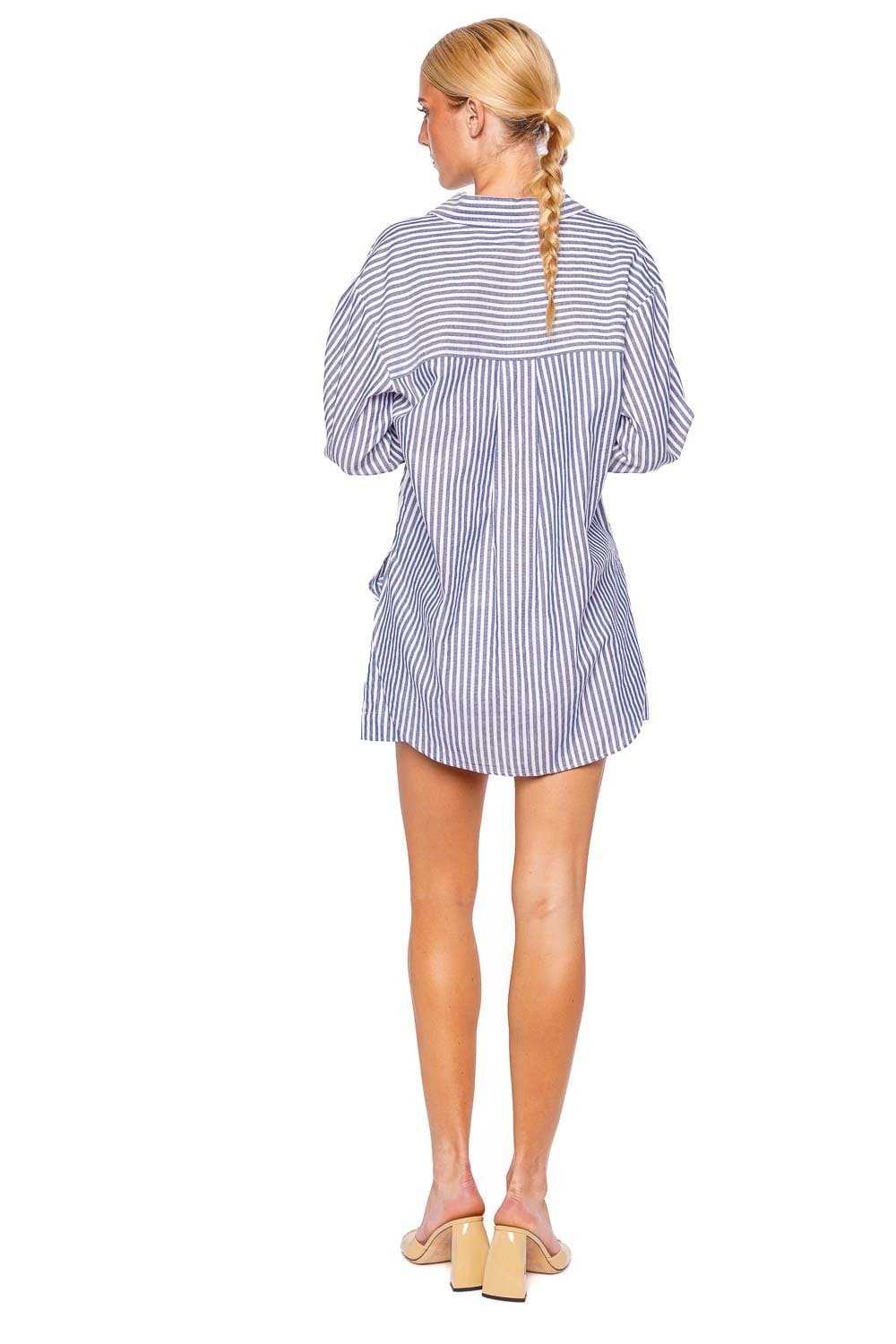 Shona Joy Yasmine Striped Chambray Belted Short