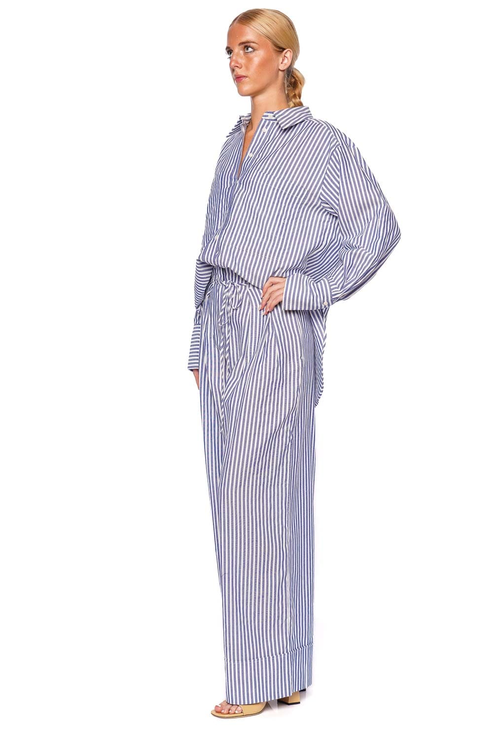 Shona Joy Yasmine Striped Chambray Belted Pant