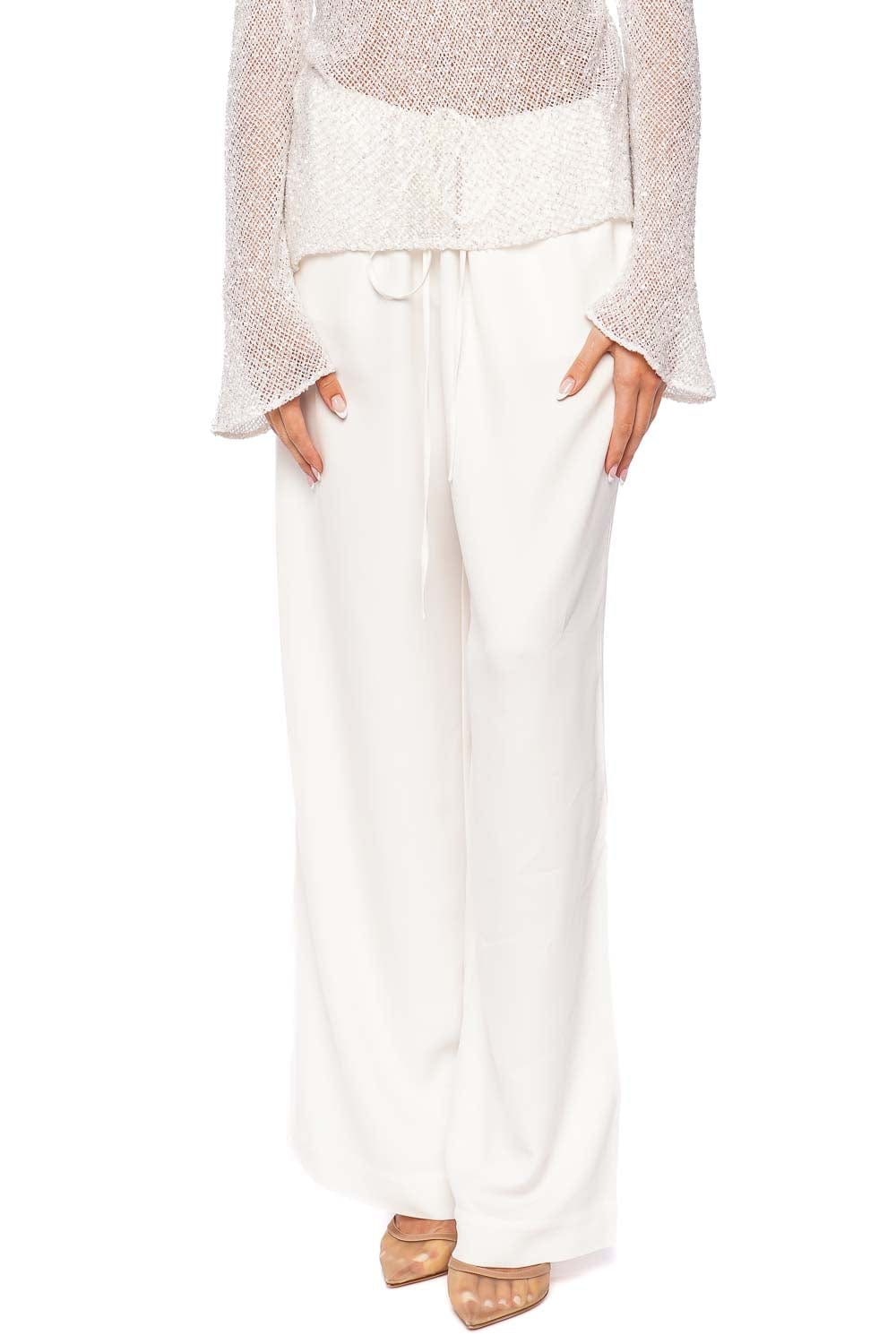 Rachel Gilbert Orion Ivory Drawstring Wide Leg pant