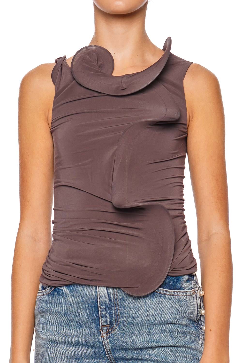 Christopher Esber Torsion Smoke Coil Sculpted Knit Top